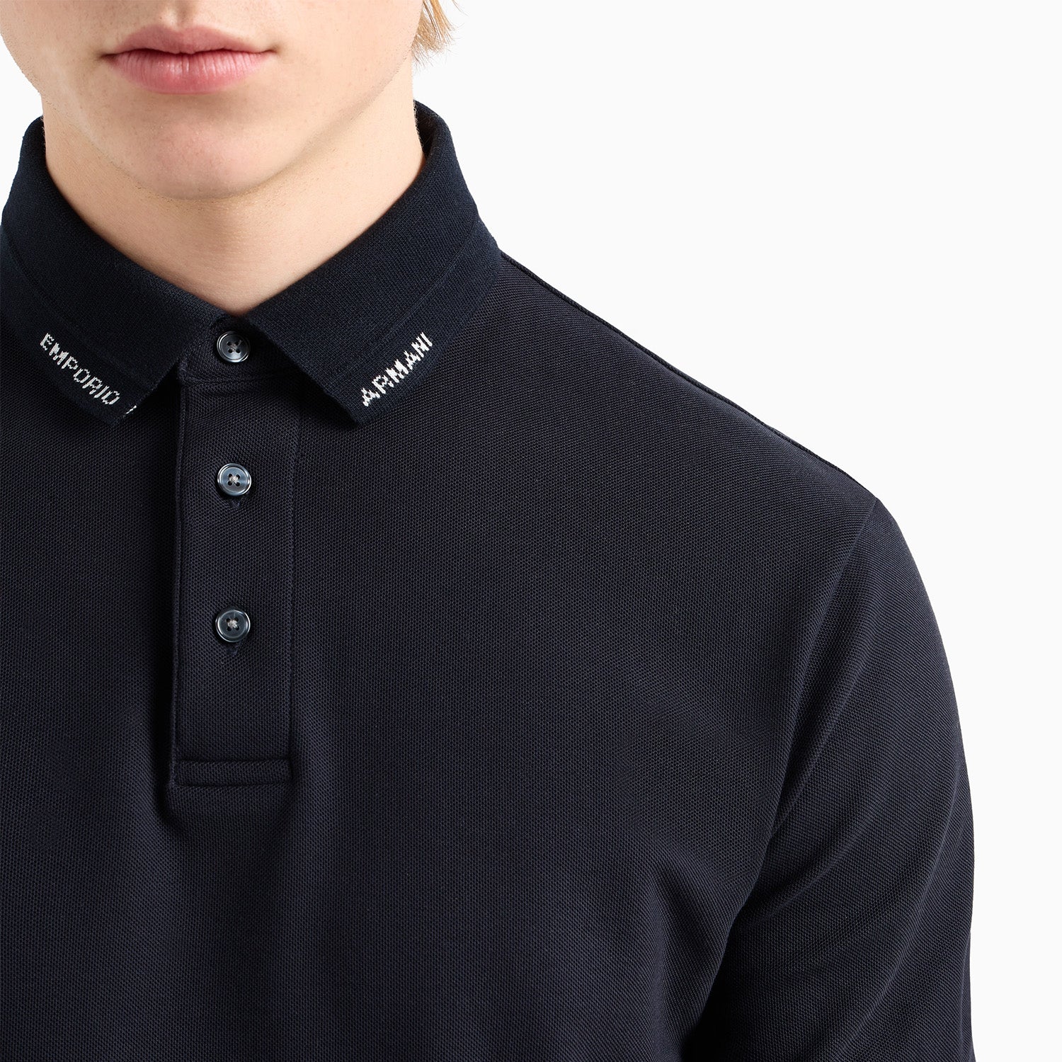 Jersey Polo Shirt With Logo Collar