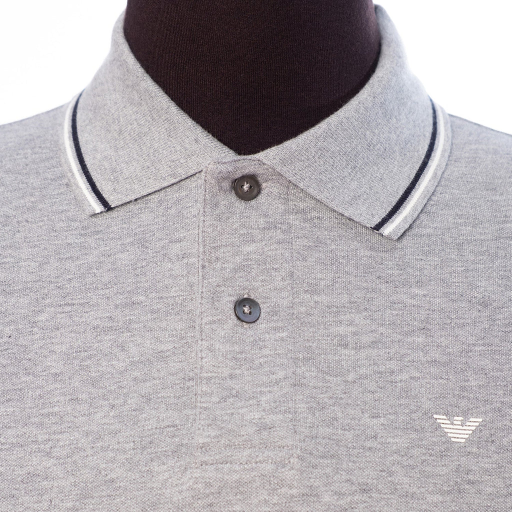 Stretch Piqua Polo Shirt With Micro Eagle Embroidery