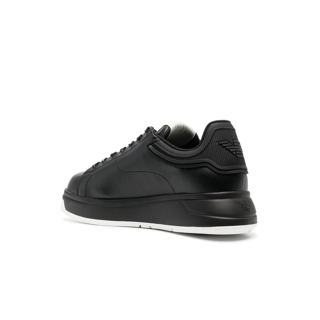 Leather Sneakers With Rubber Back Knurled Sole