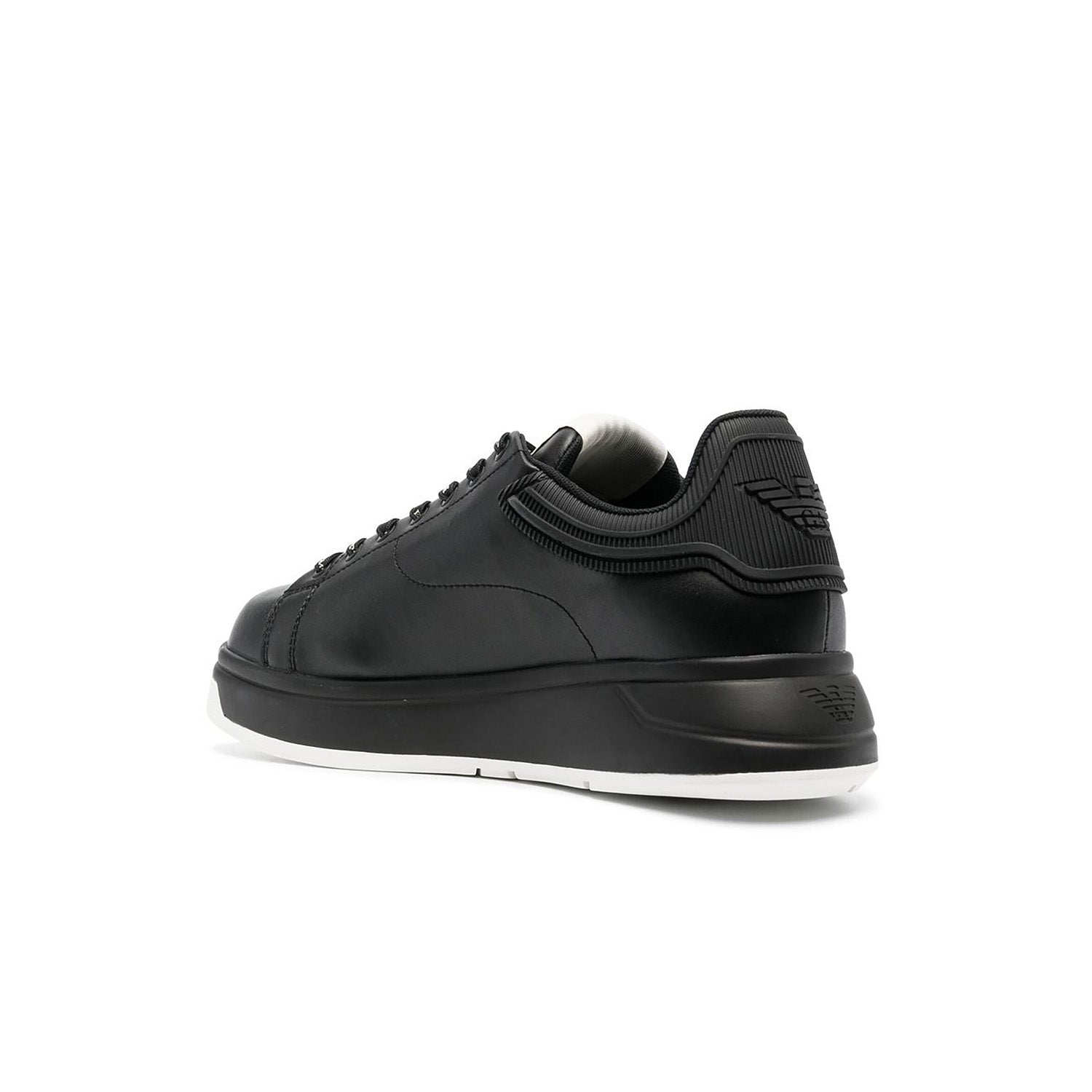 Leather Sneakers With Rubber Back Knurled Sole