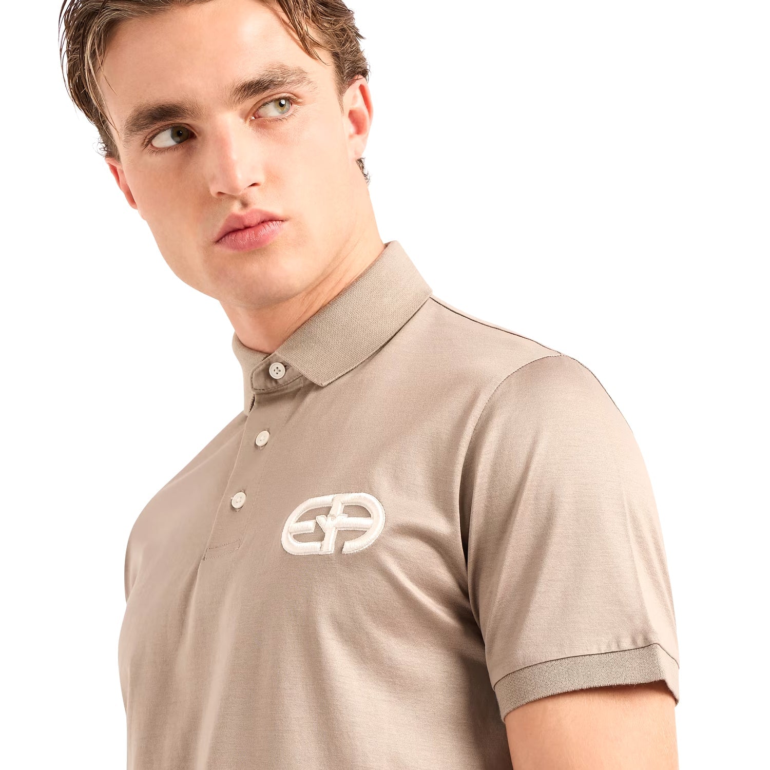 Lyocell-Blend Jersey Polo Shirt With Embossed Ea Logo Embroidery