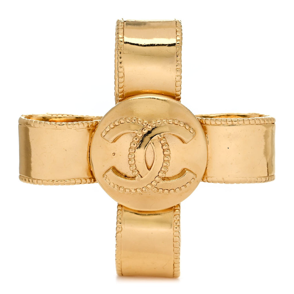 CC Cross Brooch Gold