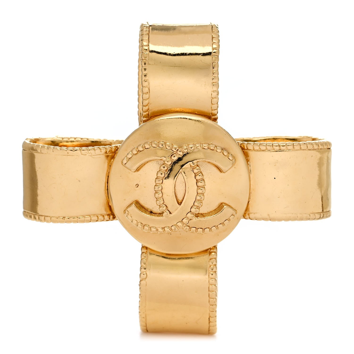 CC Cross Brooch Gold