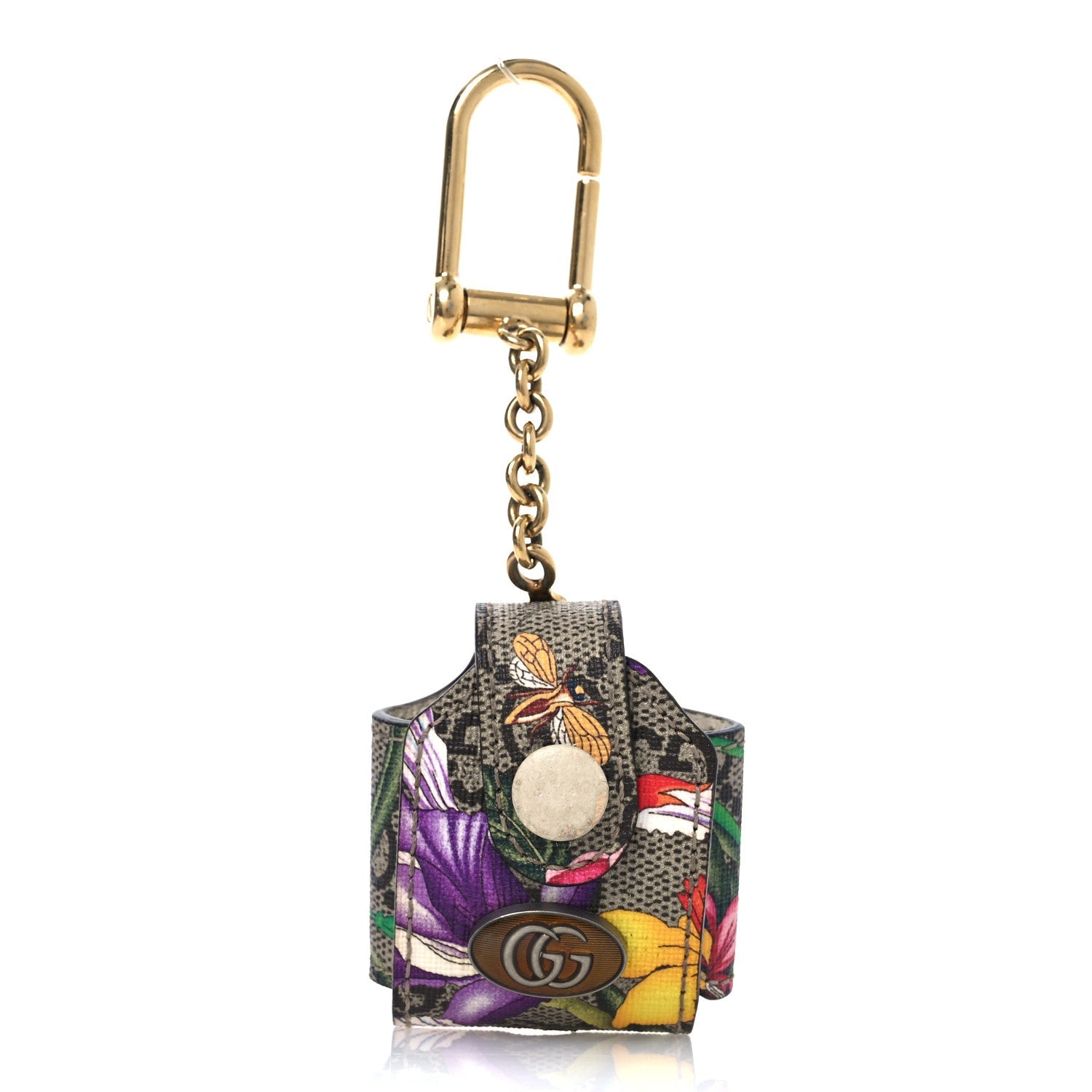 GG Supreme Monogram Flora Ophidia Airpod Case Beige