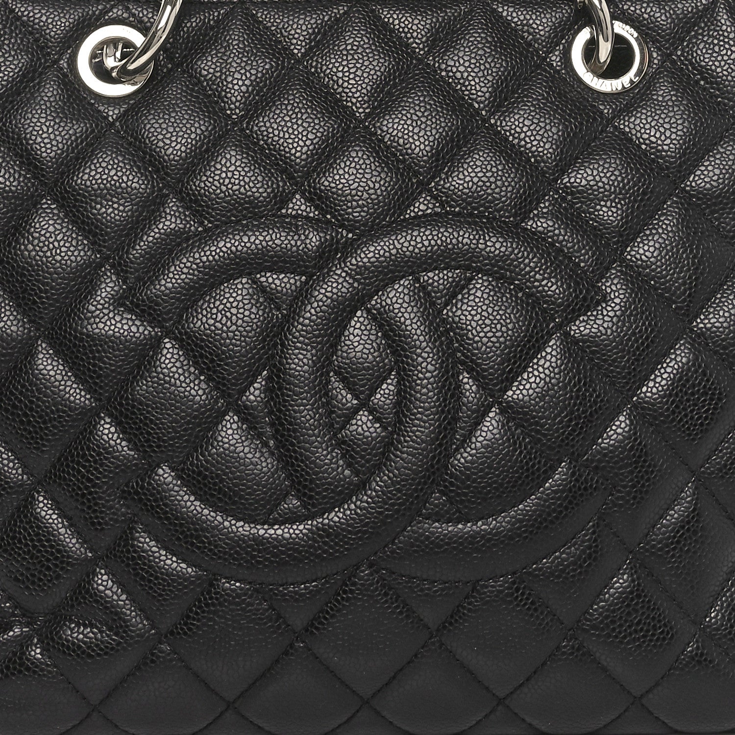 Caviar Quilted Grand Shopping Tote GST Black