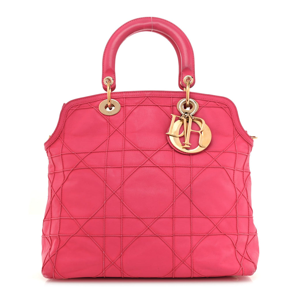 Lambskin Cannage Medium Granville Tote Fuchsia