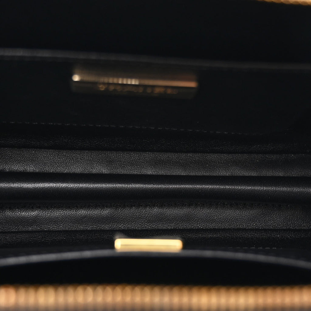Calfskin Quilted Studded Square Vanity Case Black
