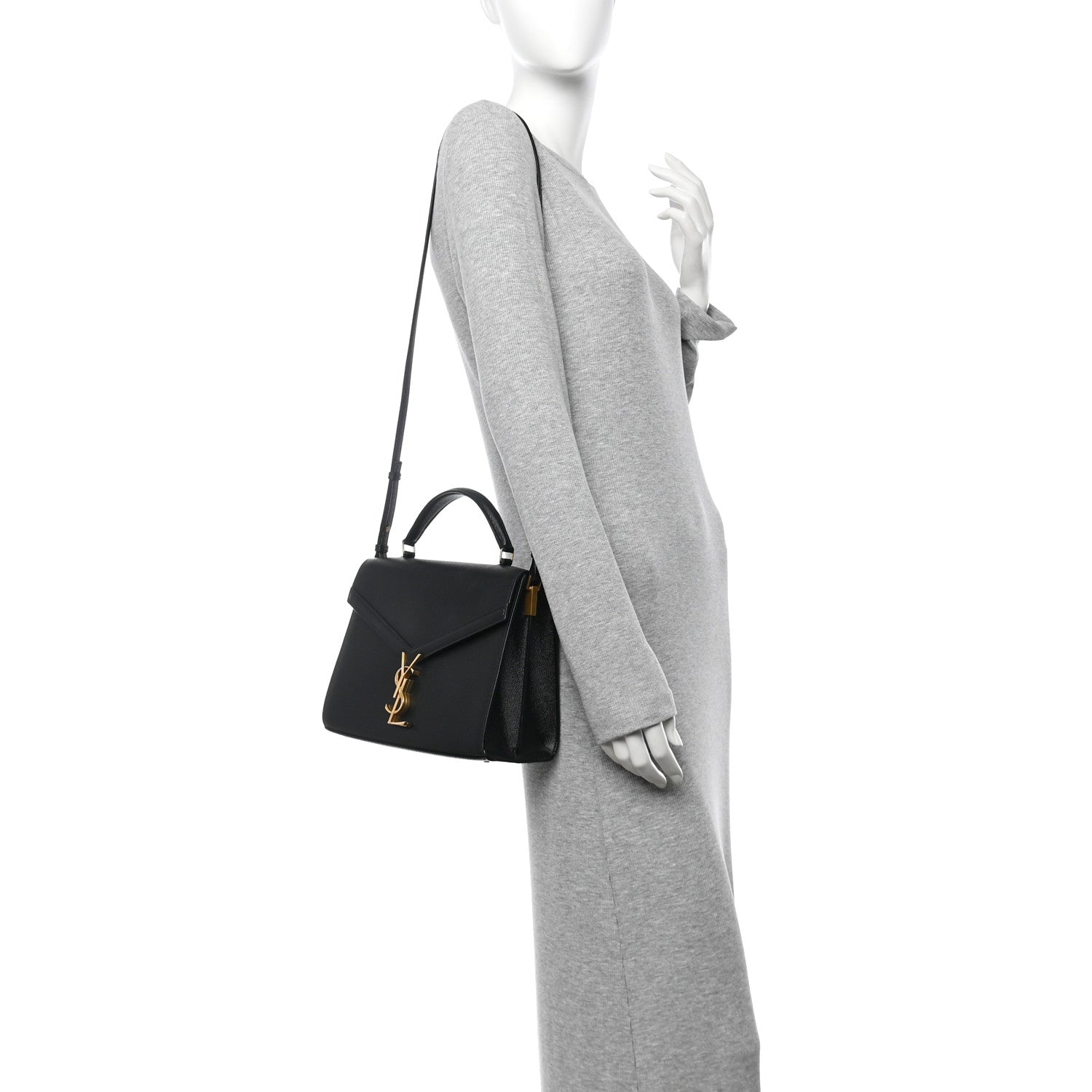 Grain de Poudre Medium Classic Monogram Cassandra Top Handle Black