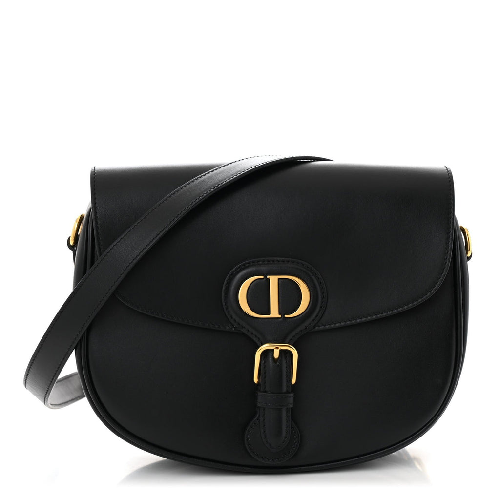 Box Calfskin Medium Bobby Flap Black