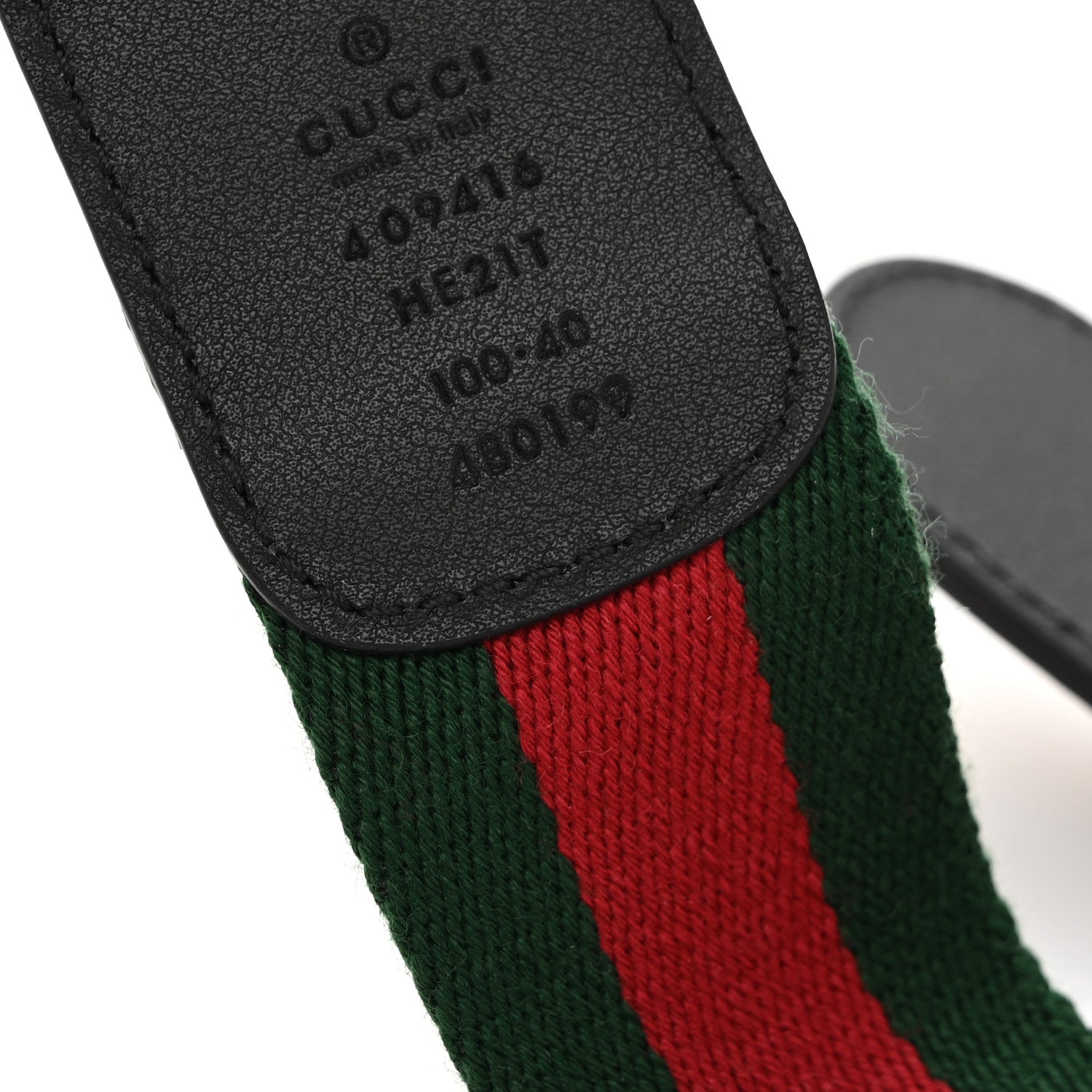 Nylon Calfskin Double G Web 40mm Belt 100 40 Green Red Black