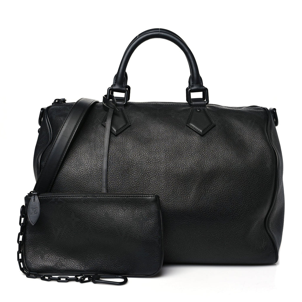 Calfskin Monogram Speedy P9 Bandouliere 40 Ultra Black