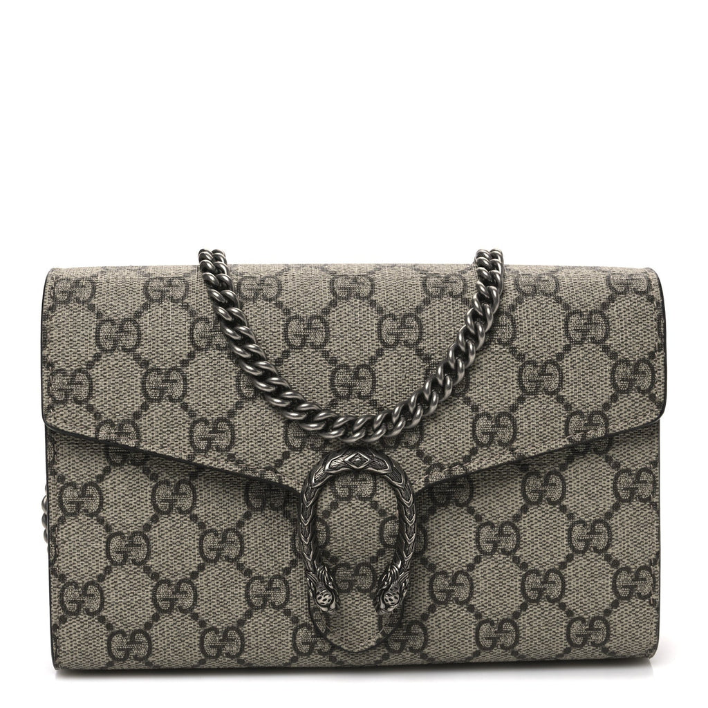 GG Supreme Monogram Mini Dionysus Chain Wallet Beige Taupe