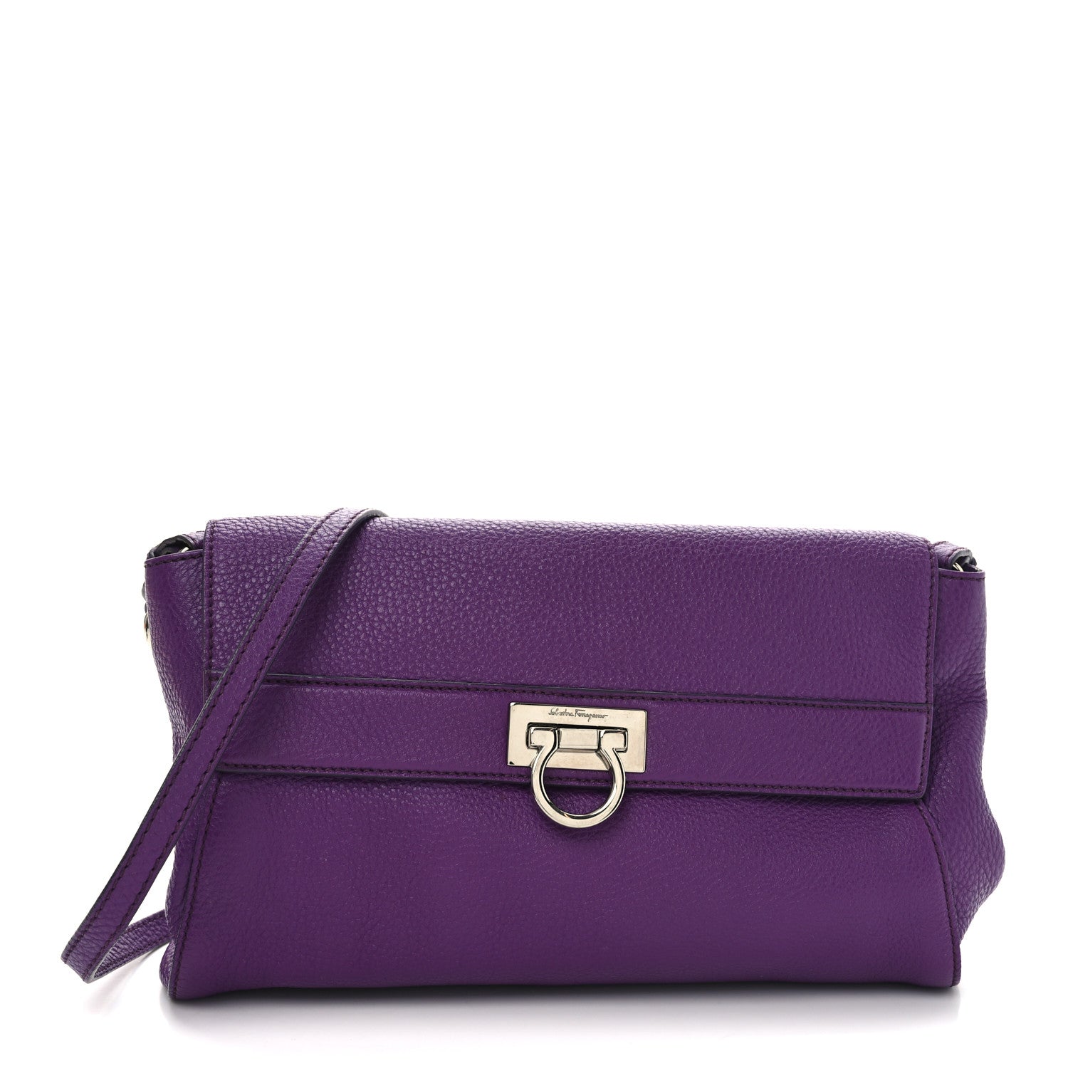 Calfskin Abbey Crossbody Purple