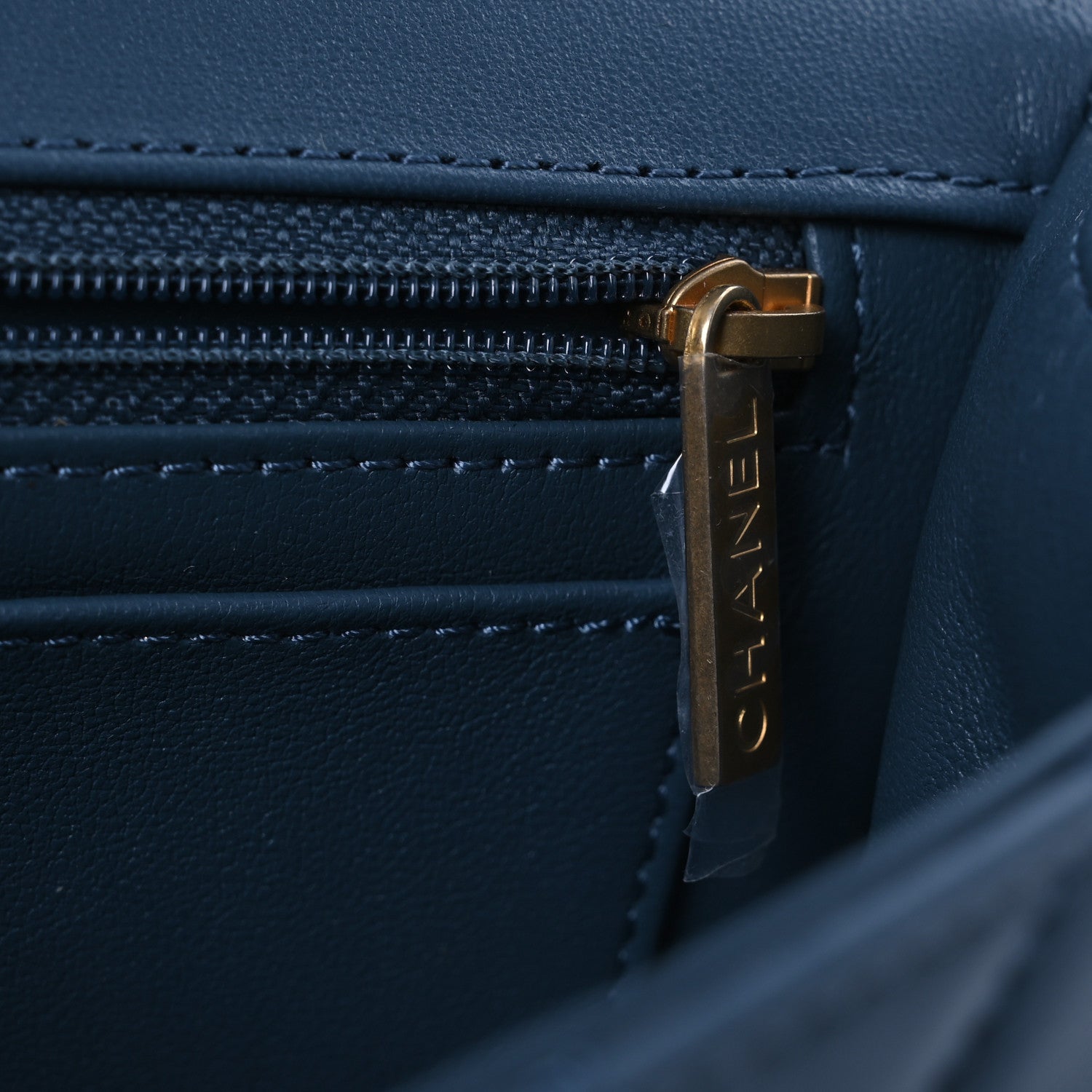 Lambskin Quilted Mini Metal Top Handle Rectangular Flap Blue