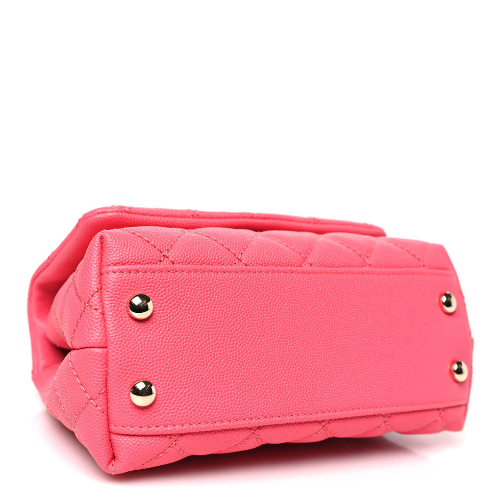 Caviar Quilted Extra Mini Coco Handle Flap Pink