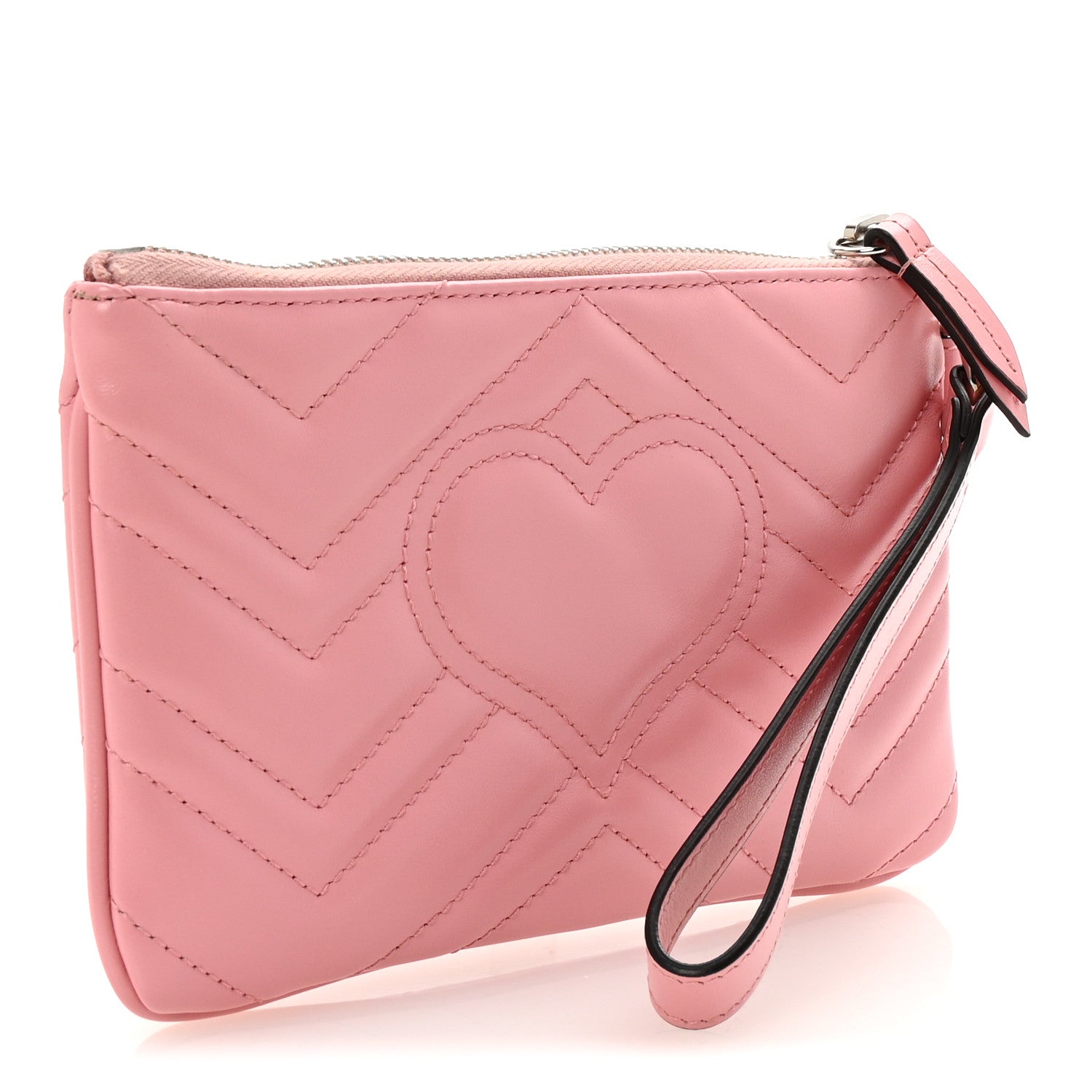 Calfskin Matelasse GG Marmont Wrist Wallet Wild Rose