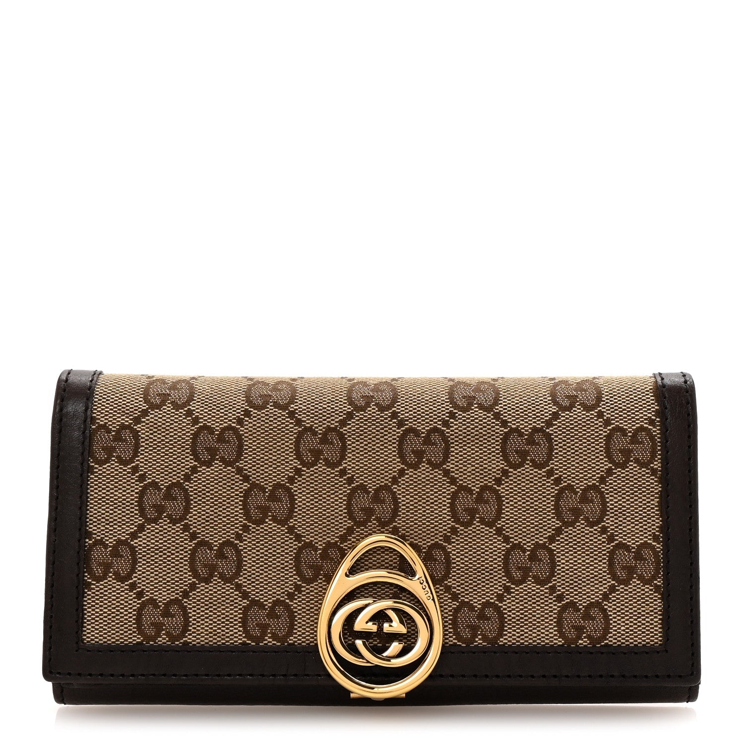 Monogram Interlocking GG Continental Wallet Dark Brown