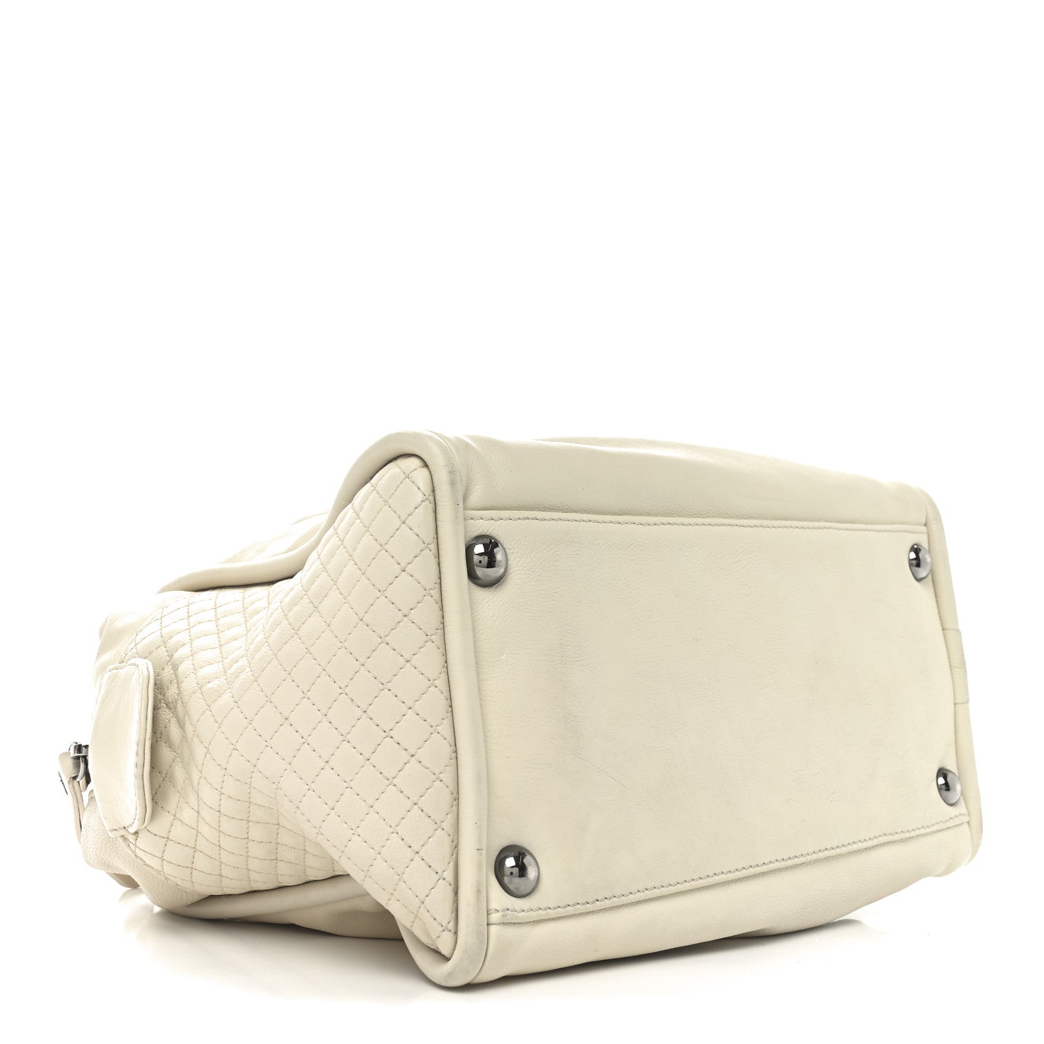Calfskin Small CC Bowler White