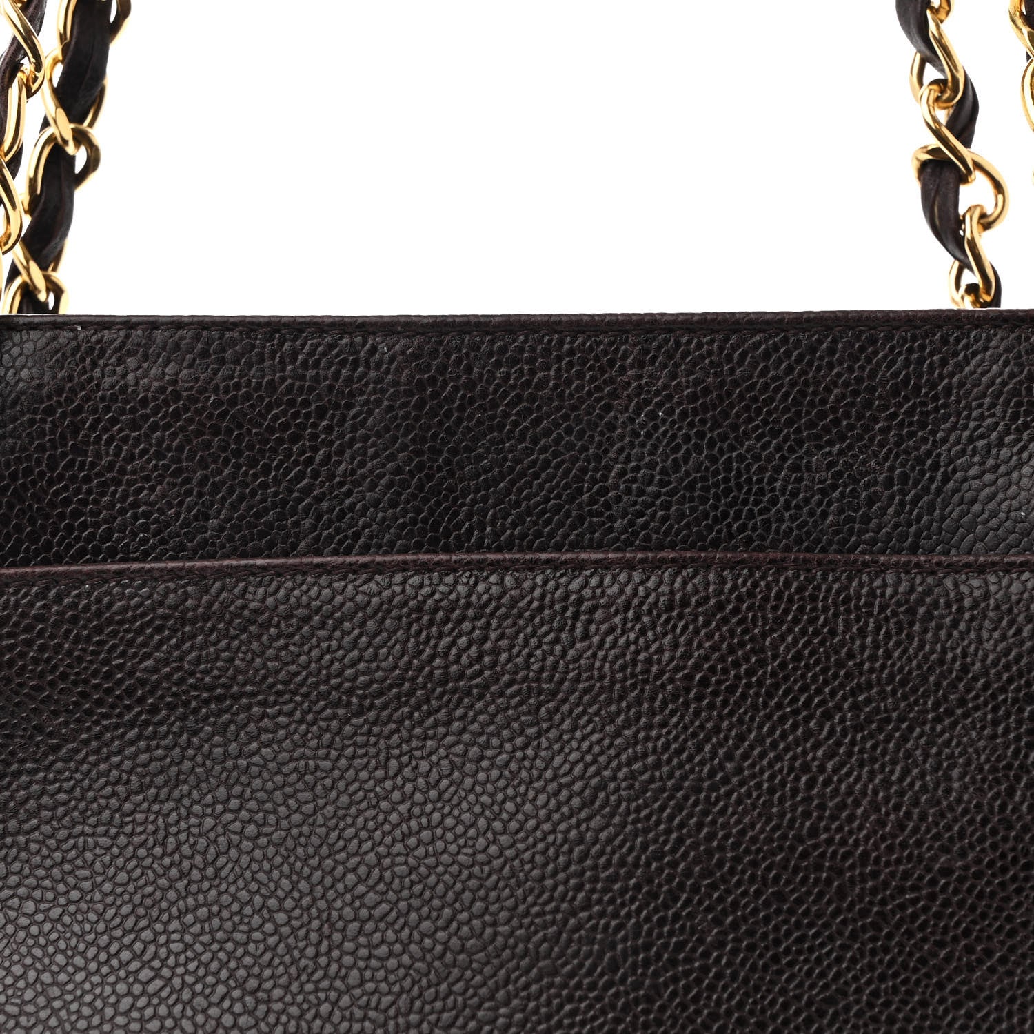 Caviar CC Shoulder Bag Dark Brown