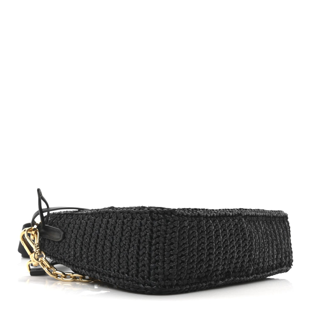 Yarn Raffia Effect Crochet Re-Edition 2005 Shoulder Bag Black