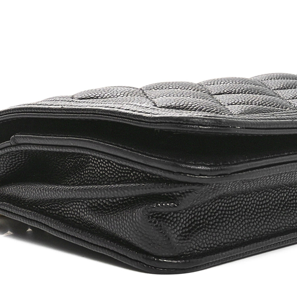 Caviar Quilted Boy Wallet On Chain WOC Black