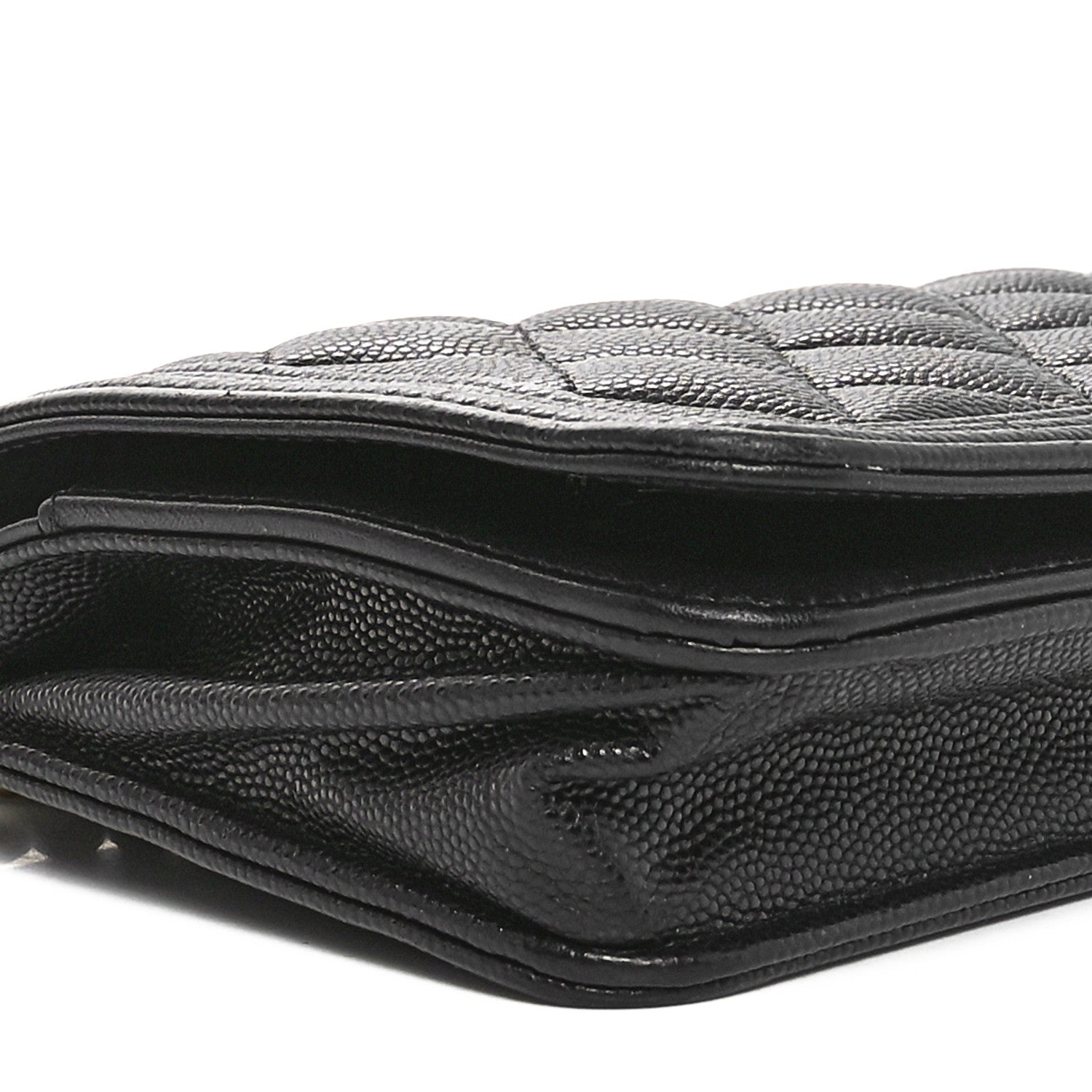 Caviar Quilted Boy Wallet On Chain WOC Black