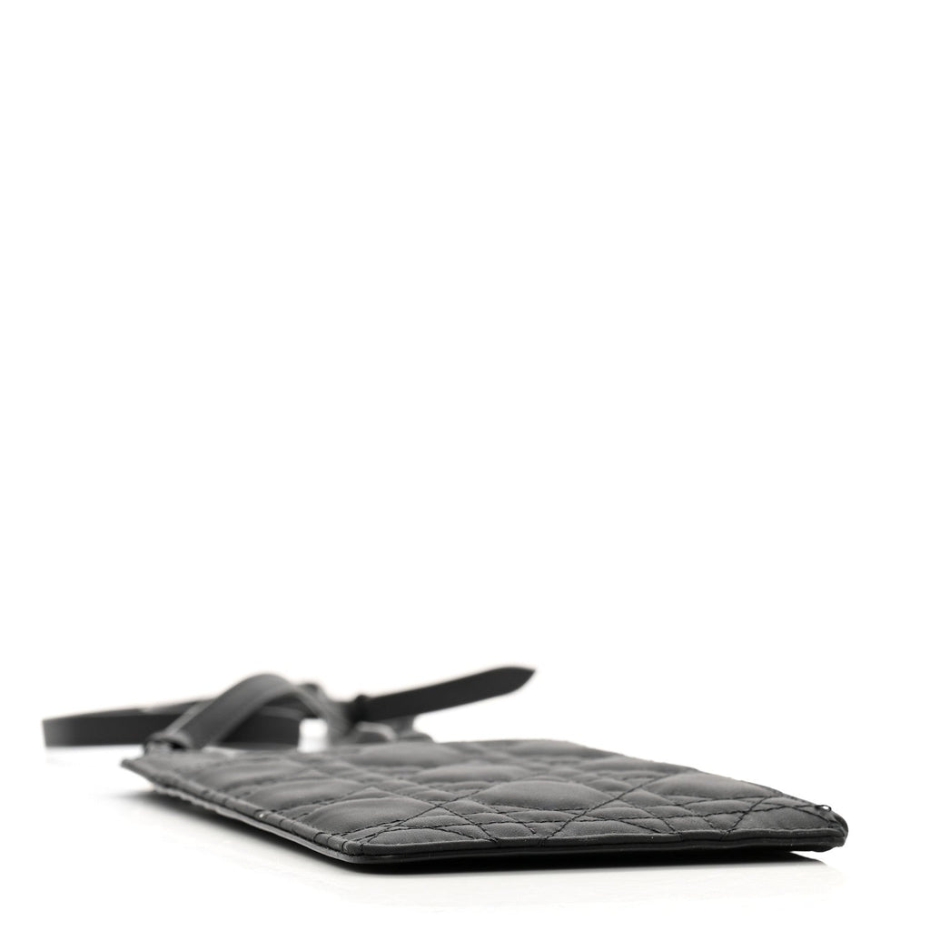Ultra Matte Calfskin Lady Dior Long Wallet With Strap Black