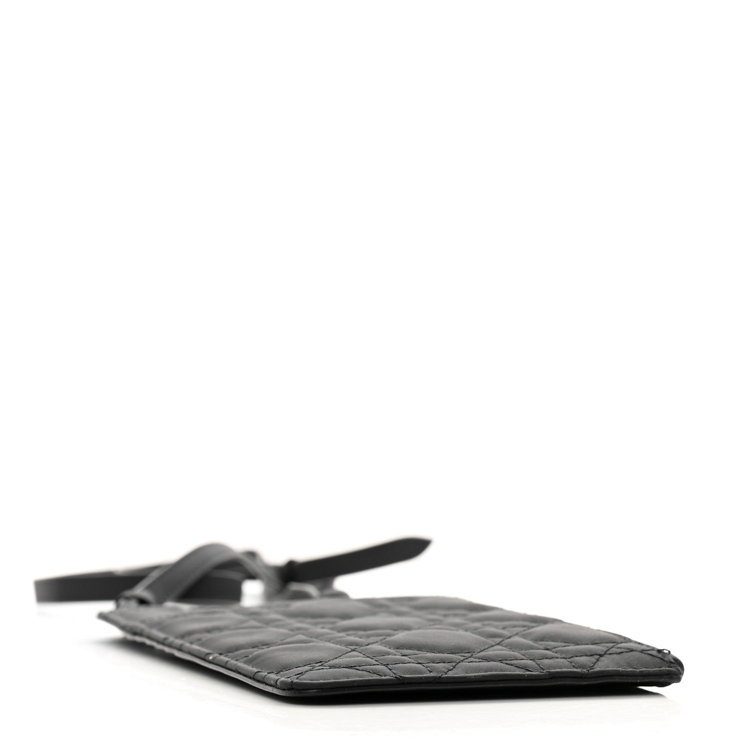Ultra Matte Calfskin Lady Dior Long Wallet With Strap Black