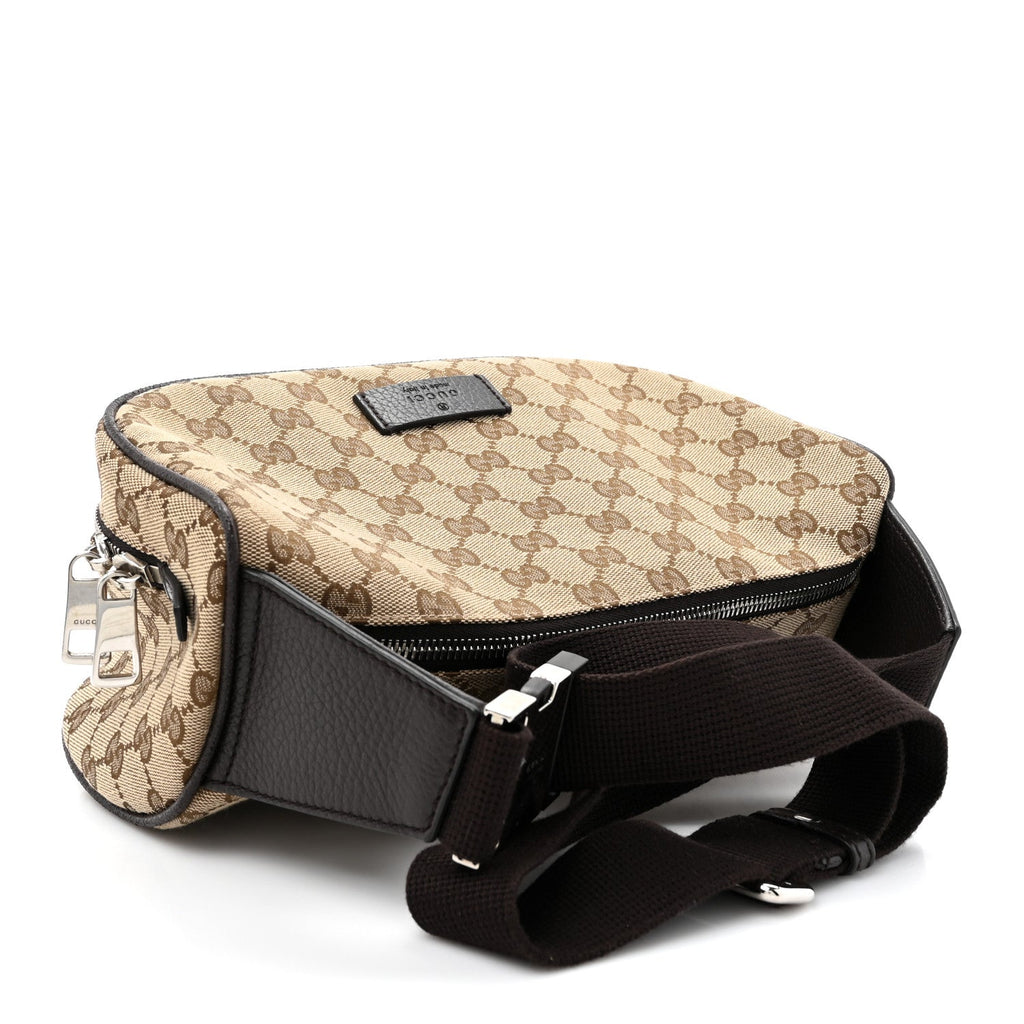 Monogram Dollar Calfskin Waist Pouch Beige Ebony Testa di Moro Marrone Scuro
