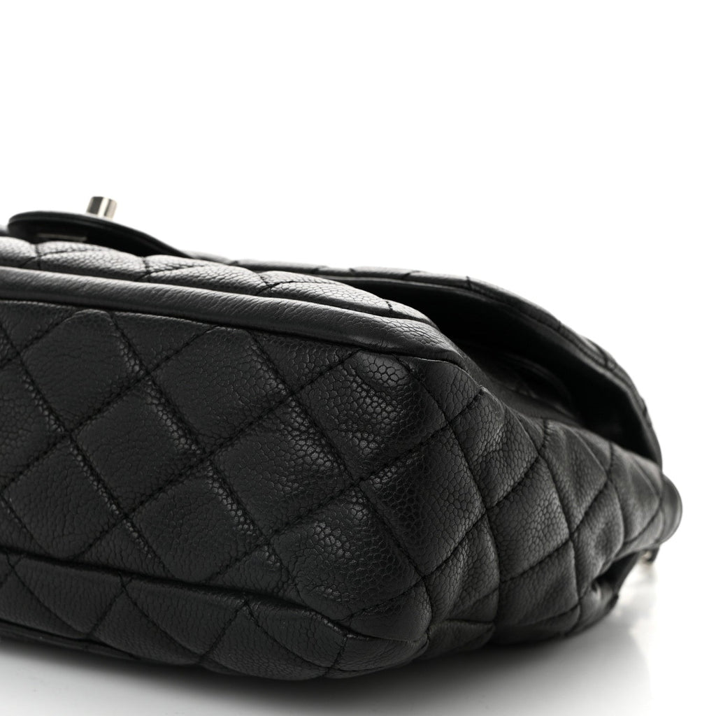Caviar Quilted Medium Now and Forever Flap  Black