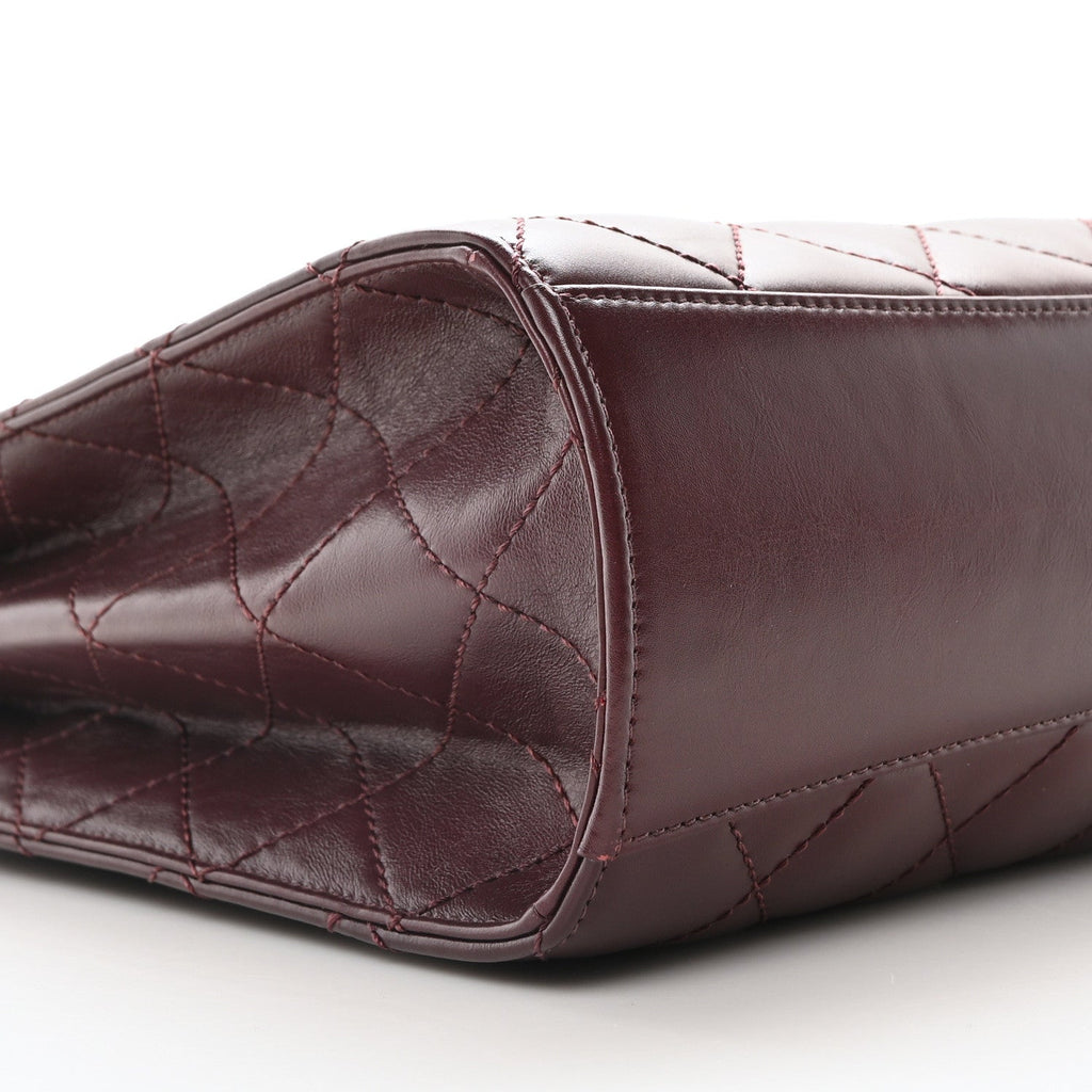 Calfskin Quilted Large Mad About Quilting Flap Burgundy