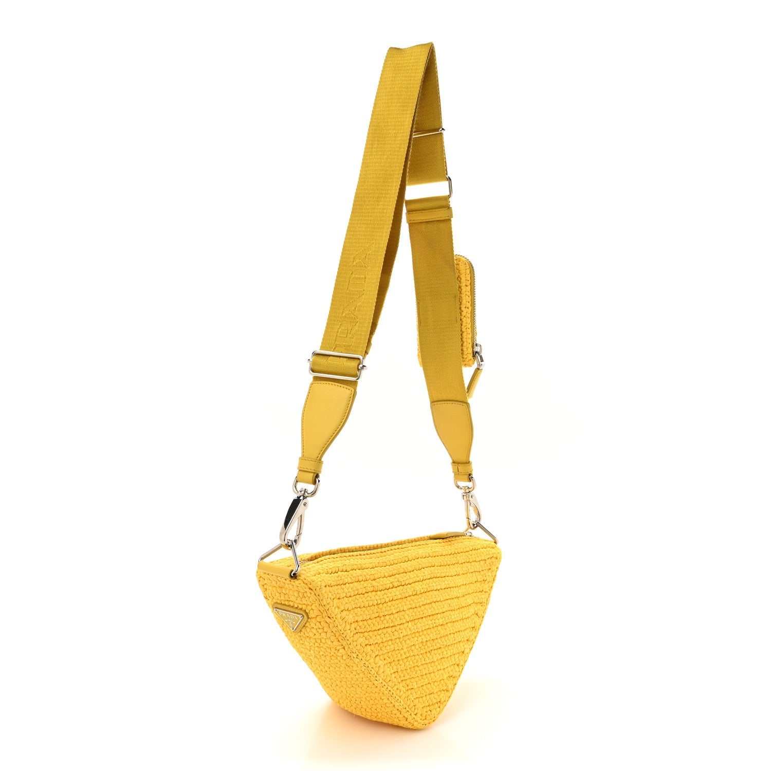 Yarn Raffia Effect Crochet Triangle Shoulder Bag Giallo
