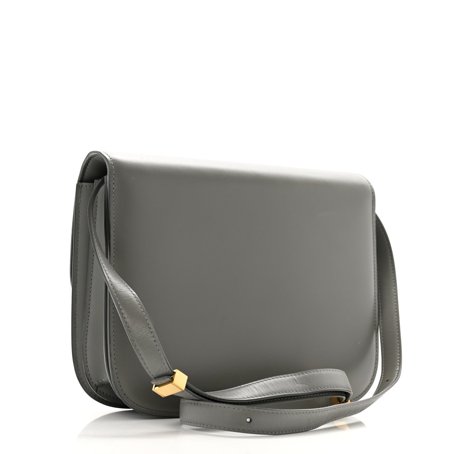 Box Calfskin Medium Classic Box Flap Bag Zinc