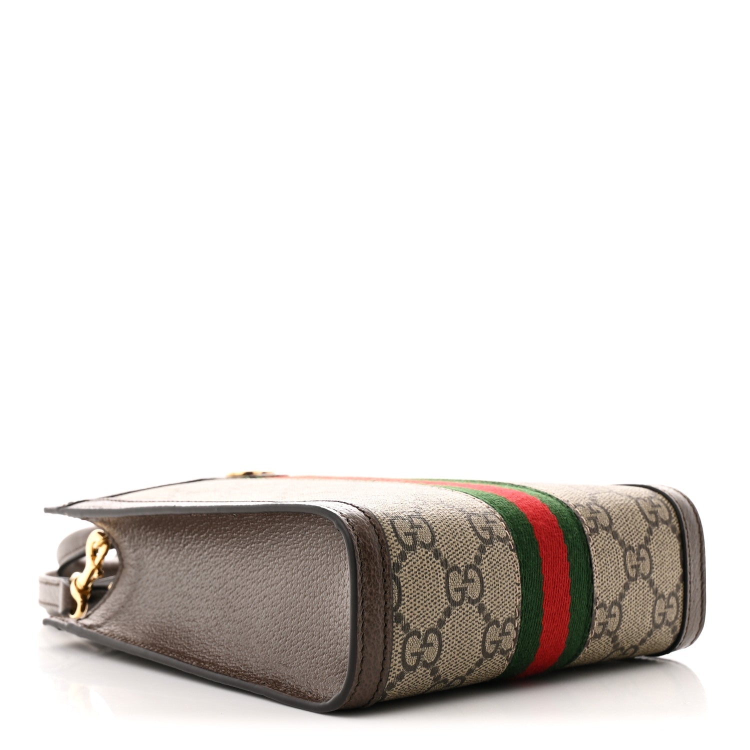 GG Supreme Monogram Textured Dollar Calfskin Web Super Mini Ophidia Mini Tote Bag Beige Ebony New Acero