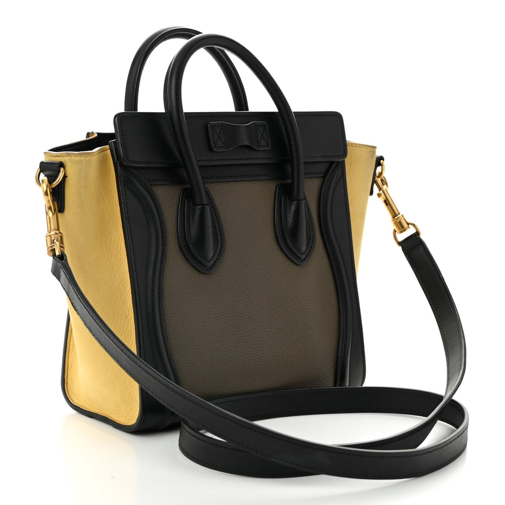 Smooth Drummed Calfskin Tri-Color Nano Luggage Amber