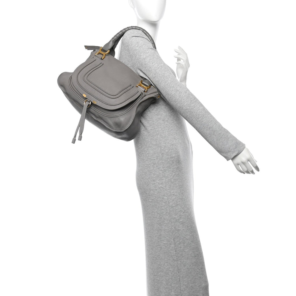 Calfskin Medium Marcie Satchel Cashmere Grey