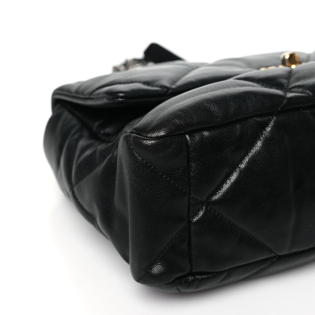 Lambskin Quilted Large Chanel 19 Flap Black
