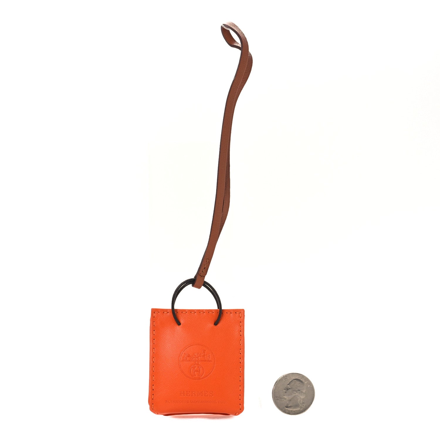 Milo Lambskin Swift Shopping Bag Charm Feu Gold