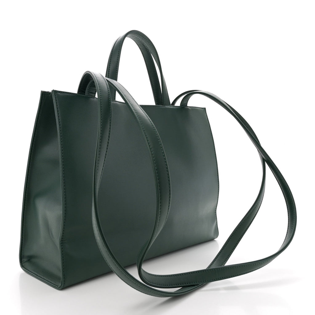 Vegan Leather Medium Shopping Bag Leaf