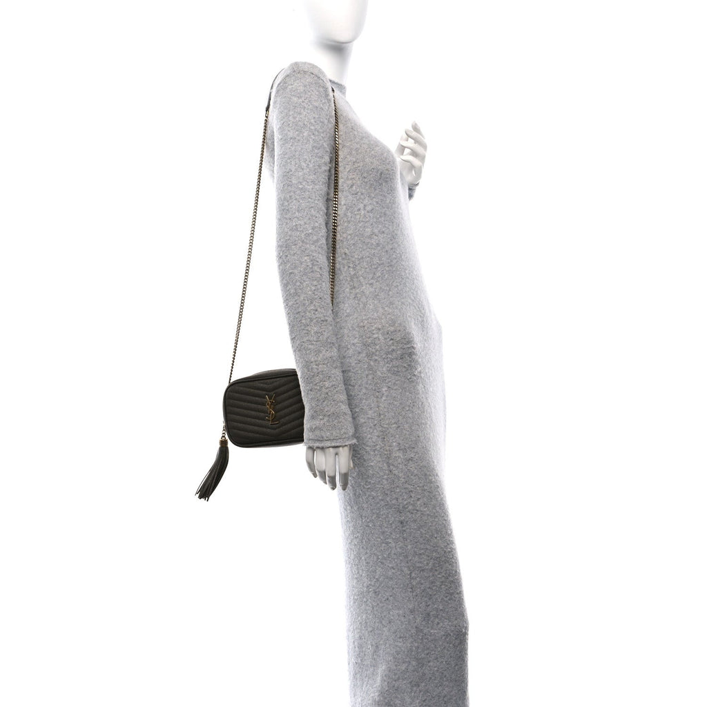 Grain De Poudre Matelasse Monogram Mini Lou Camera Bag Dark Latte