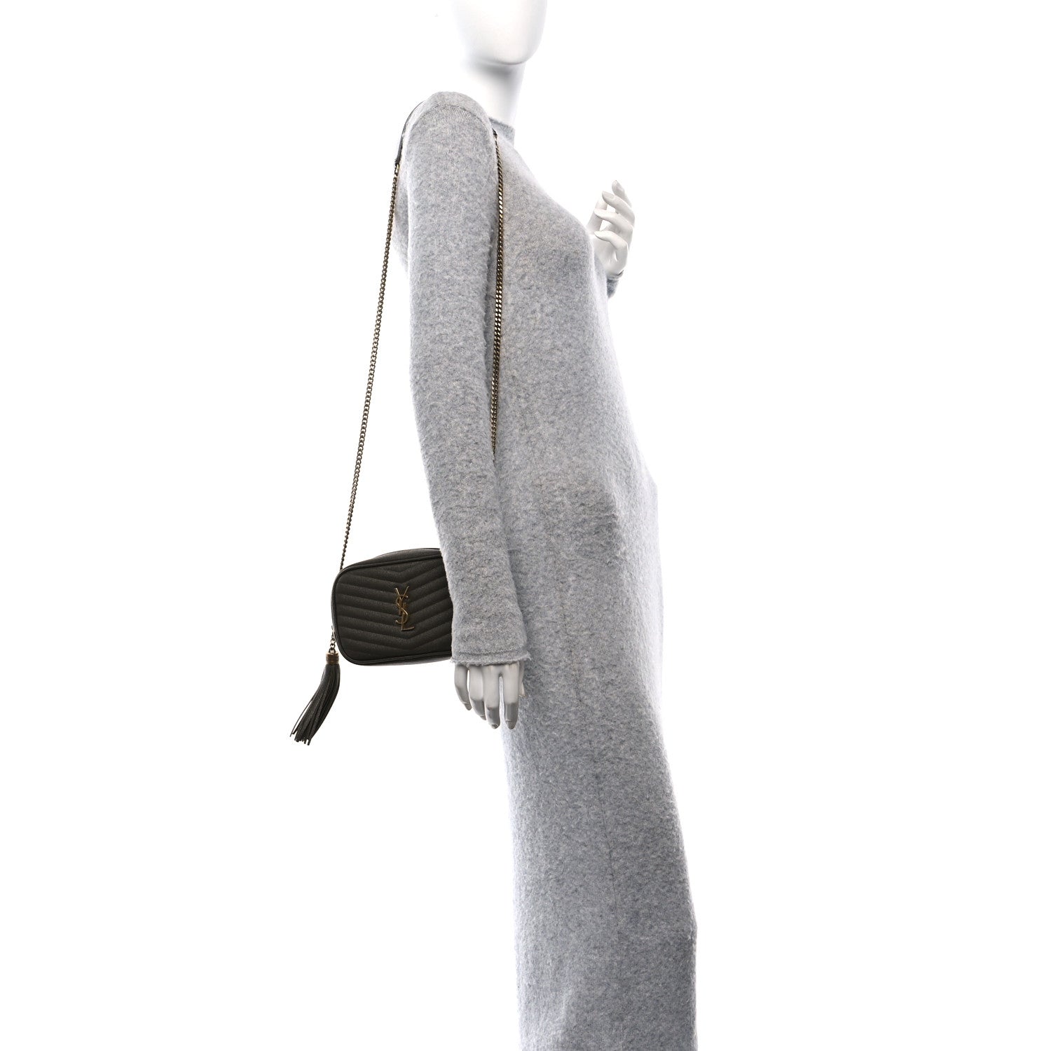 Grain De Poudre Matelasse Monogram Mini Lou Camera Bag Dark Latte