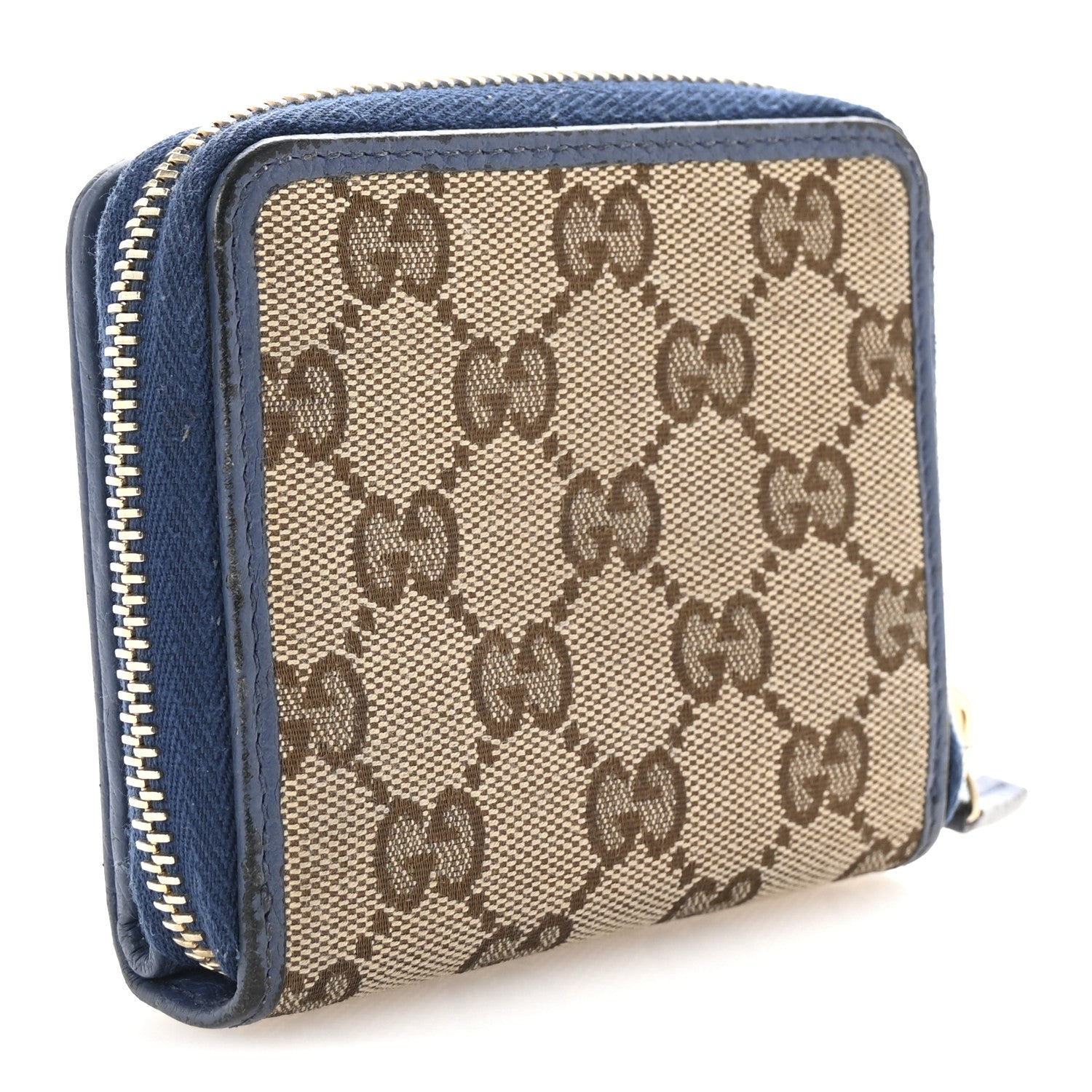 Monogram Dollar Calfskin Zip Around French Flap Wallet Beige Ebony Caspian
