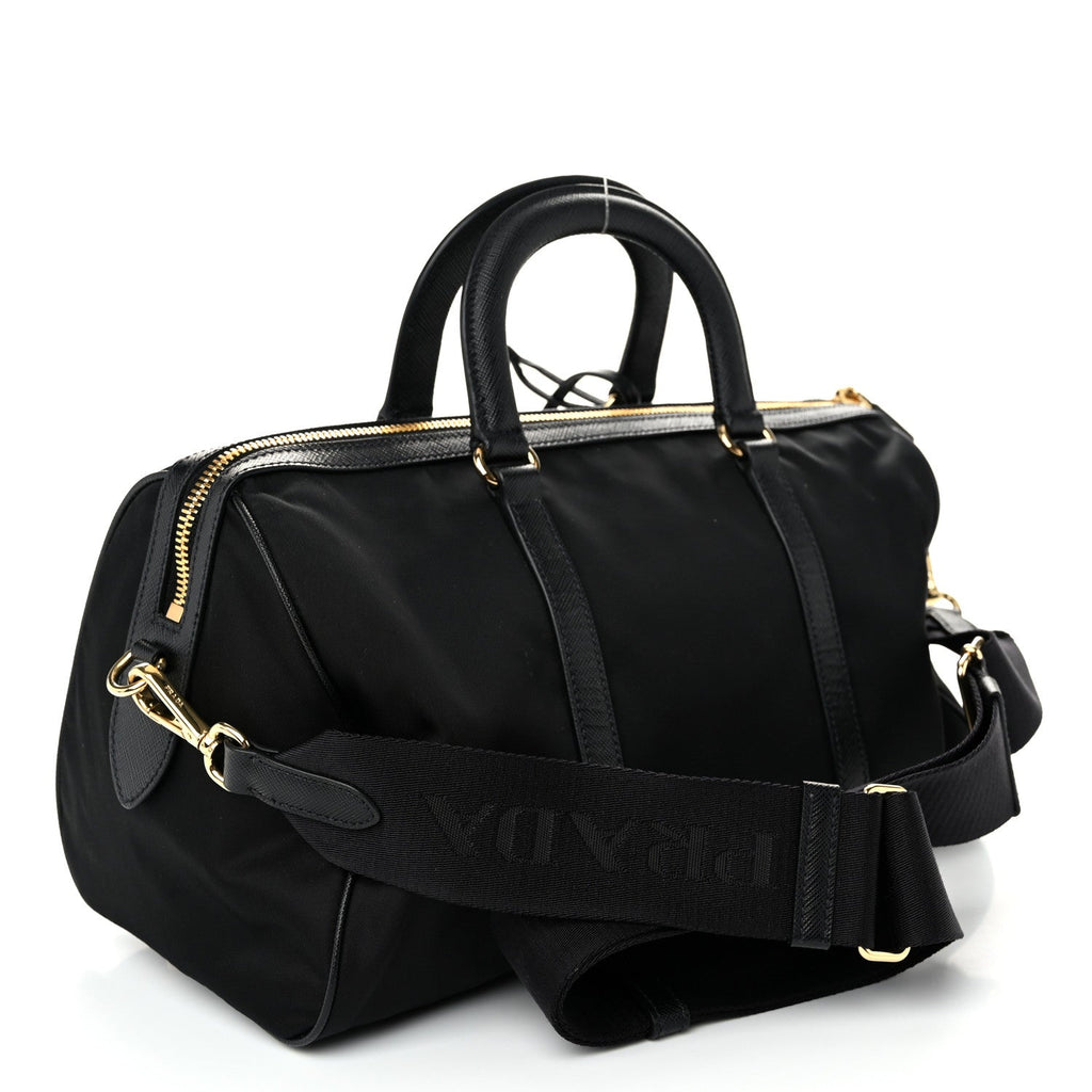 Re-Nylon Saffiano Medium Re-Edition 1978 Top Handle Bag Black