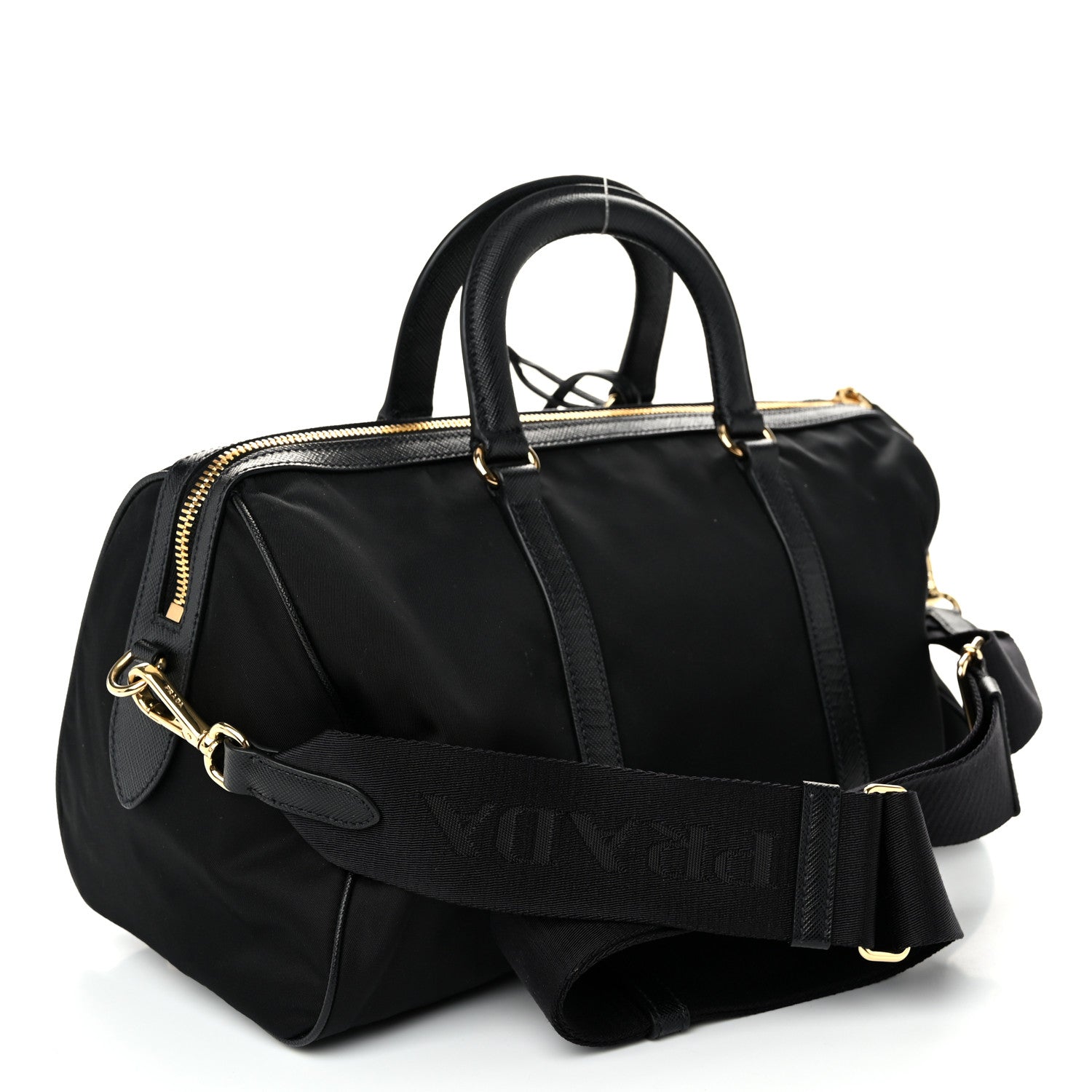 Re-Nylon Saffiano Medium Re-Edition 1978 Top Handle Bag Black