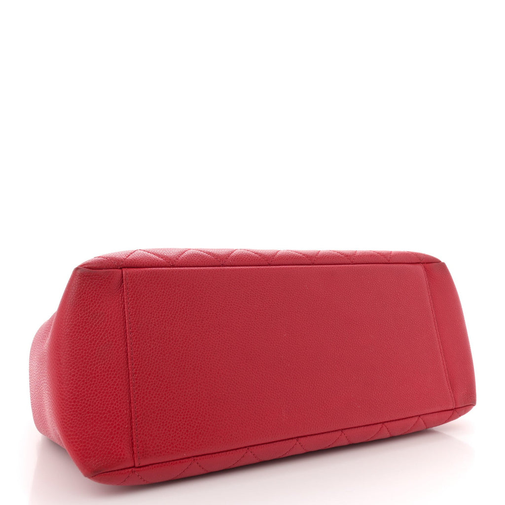 Caviar Quilted Grand Shopping Tote GST Red