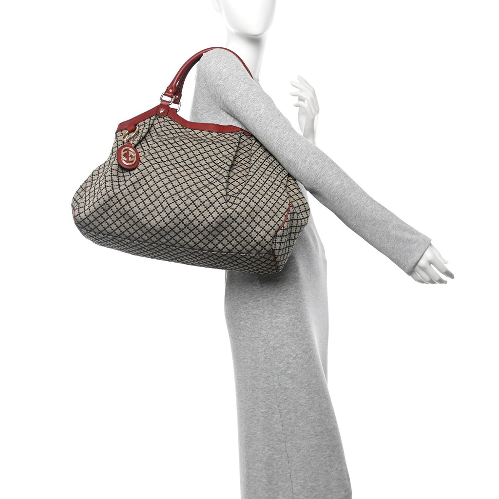 Diamante Large Sukey Tote Dark Red