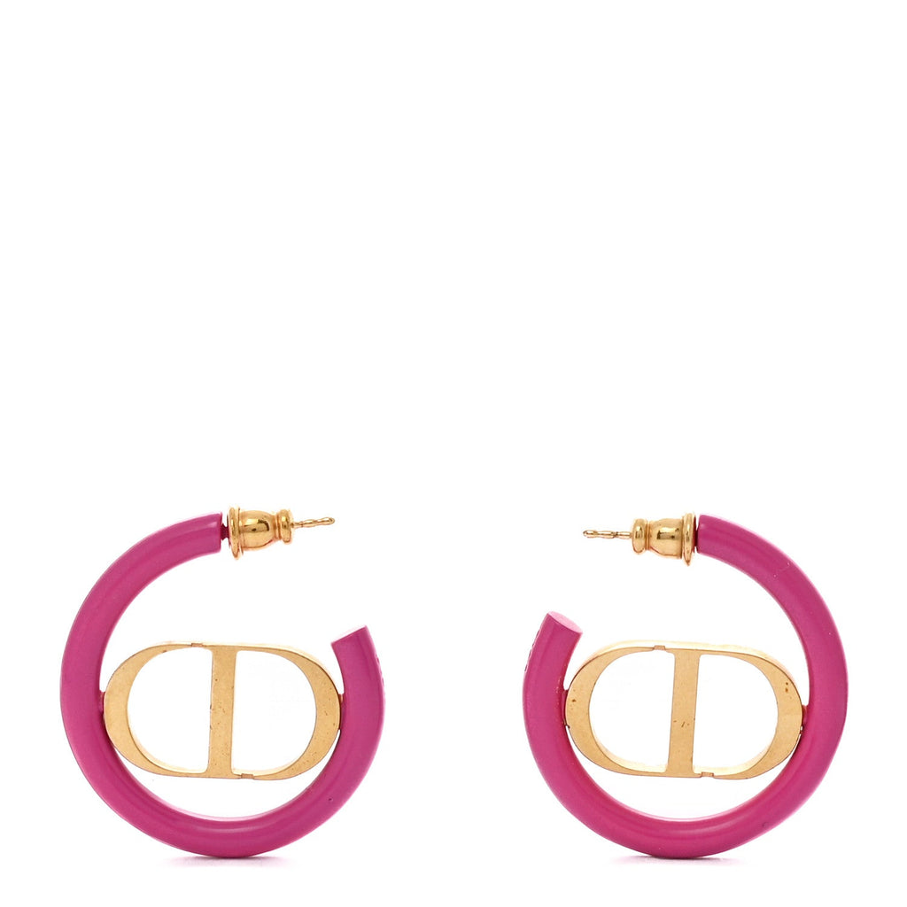 Metal 30 Montaigne Hoop Earrings Aged Gold Pink