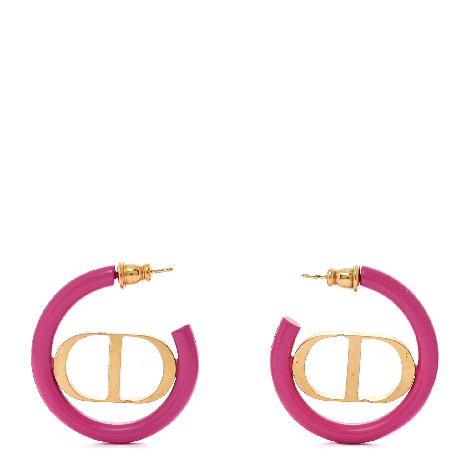 Metal 30 Montaigne Hoop Earrings Aged Gold Pink
