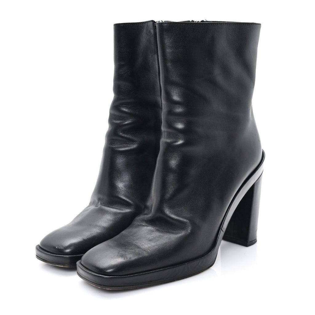 Calfskin Ankle Booties 8 Black