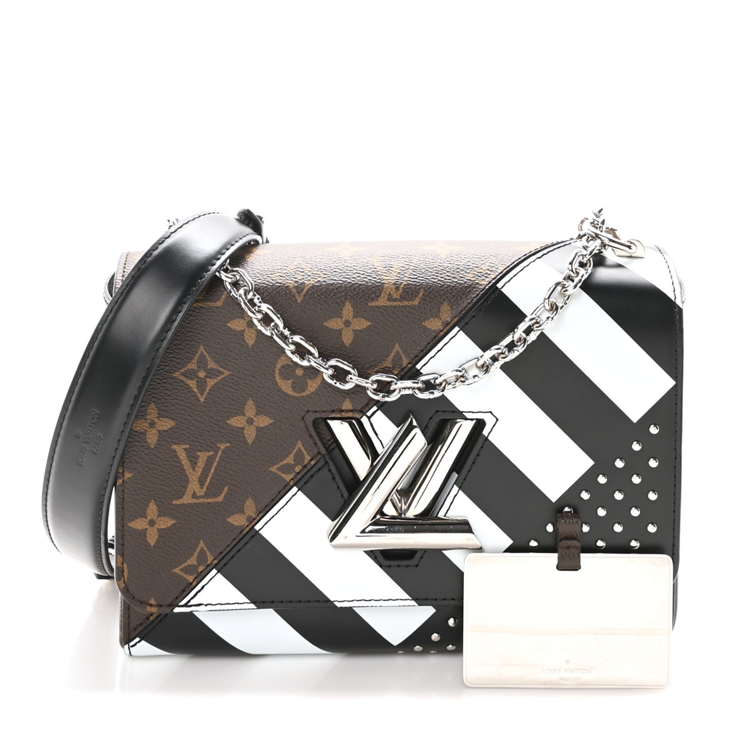 Calfskin Monogram Studded Twist Shoulder Bag MM